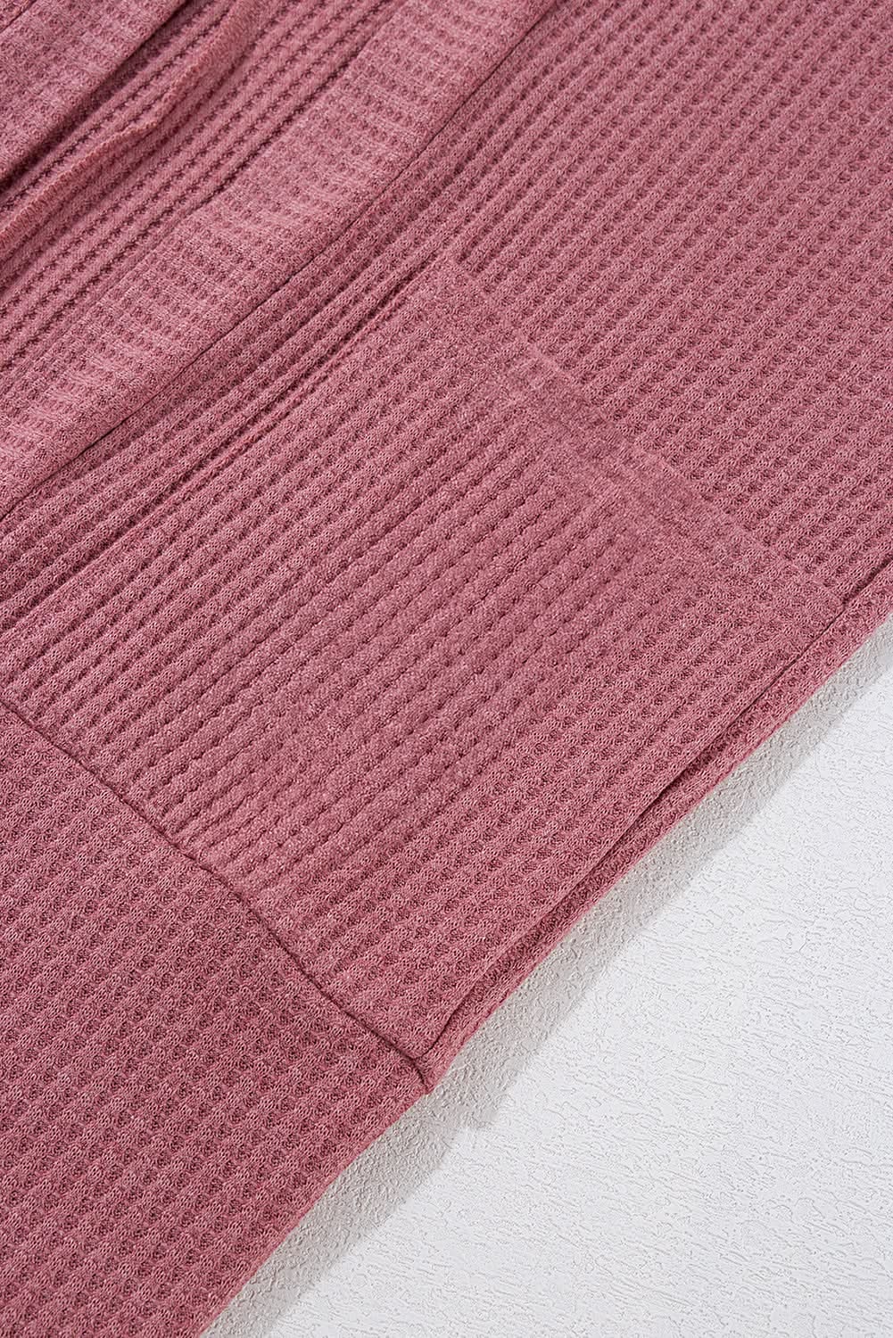Mineral red waffle knit cardigan - Love Salve