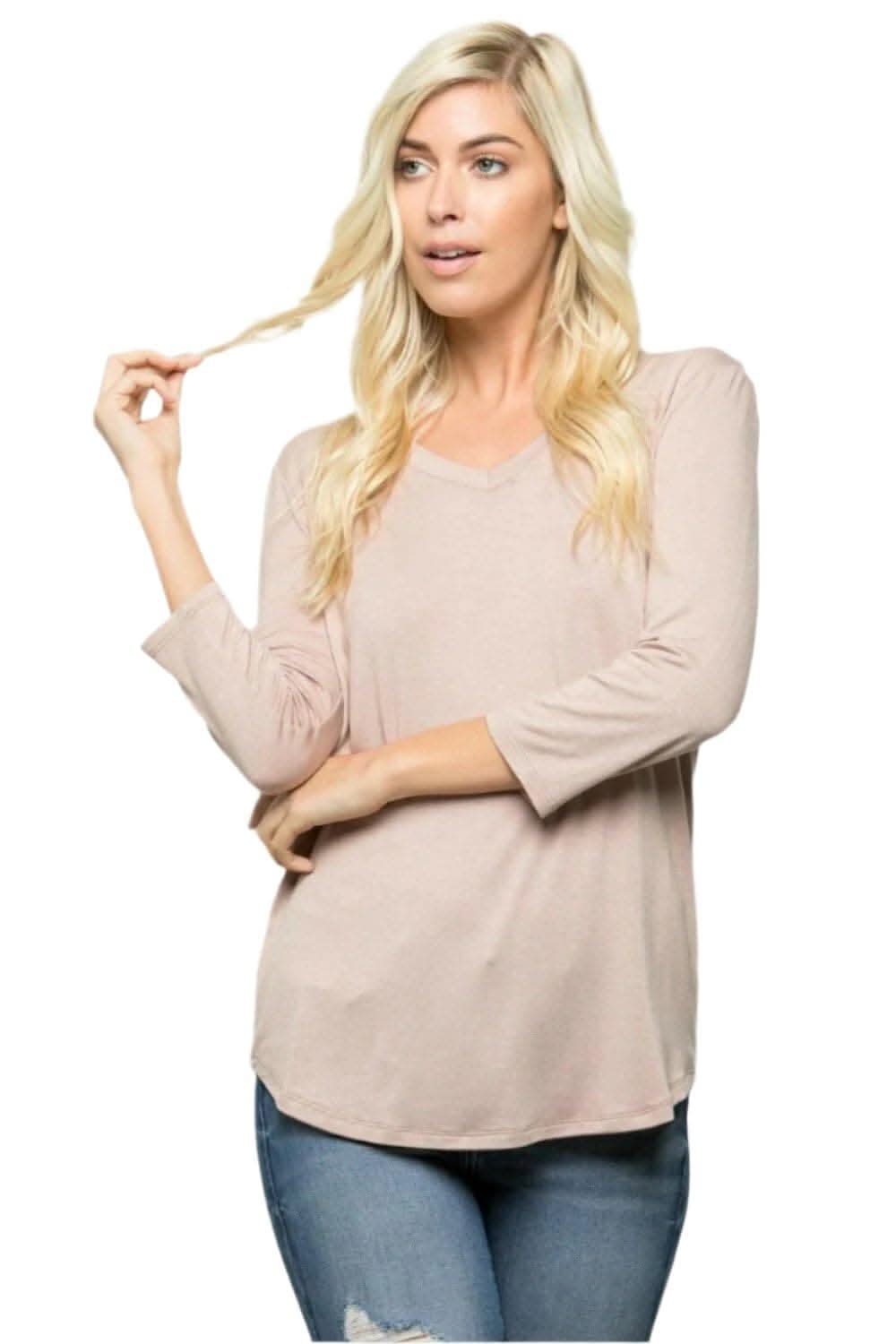 Celeste plus size v-neck tee - purple - Love Salve