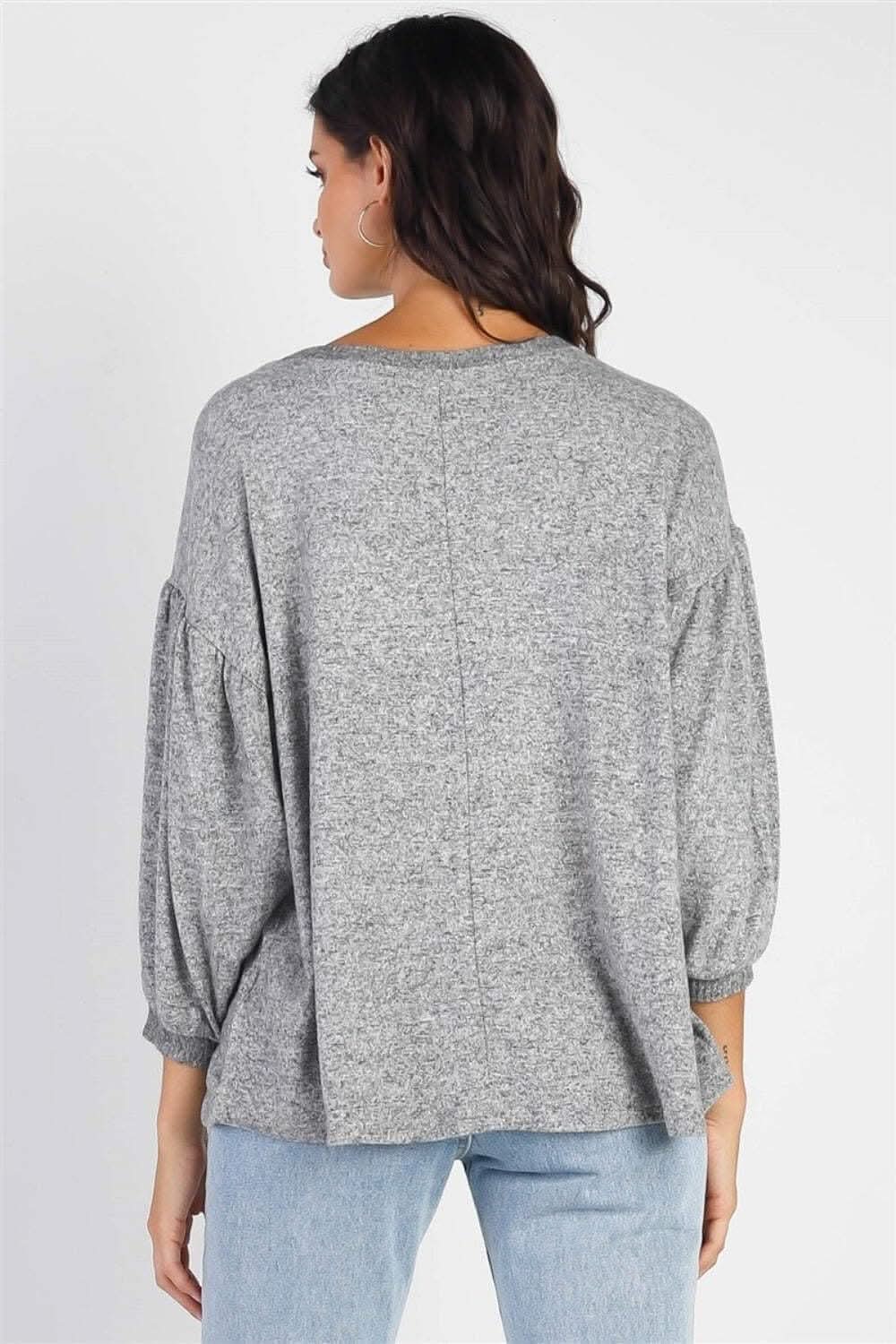 Chic Oatmeal Ivory Puff Sleeve Top - Love Salve