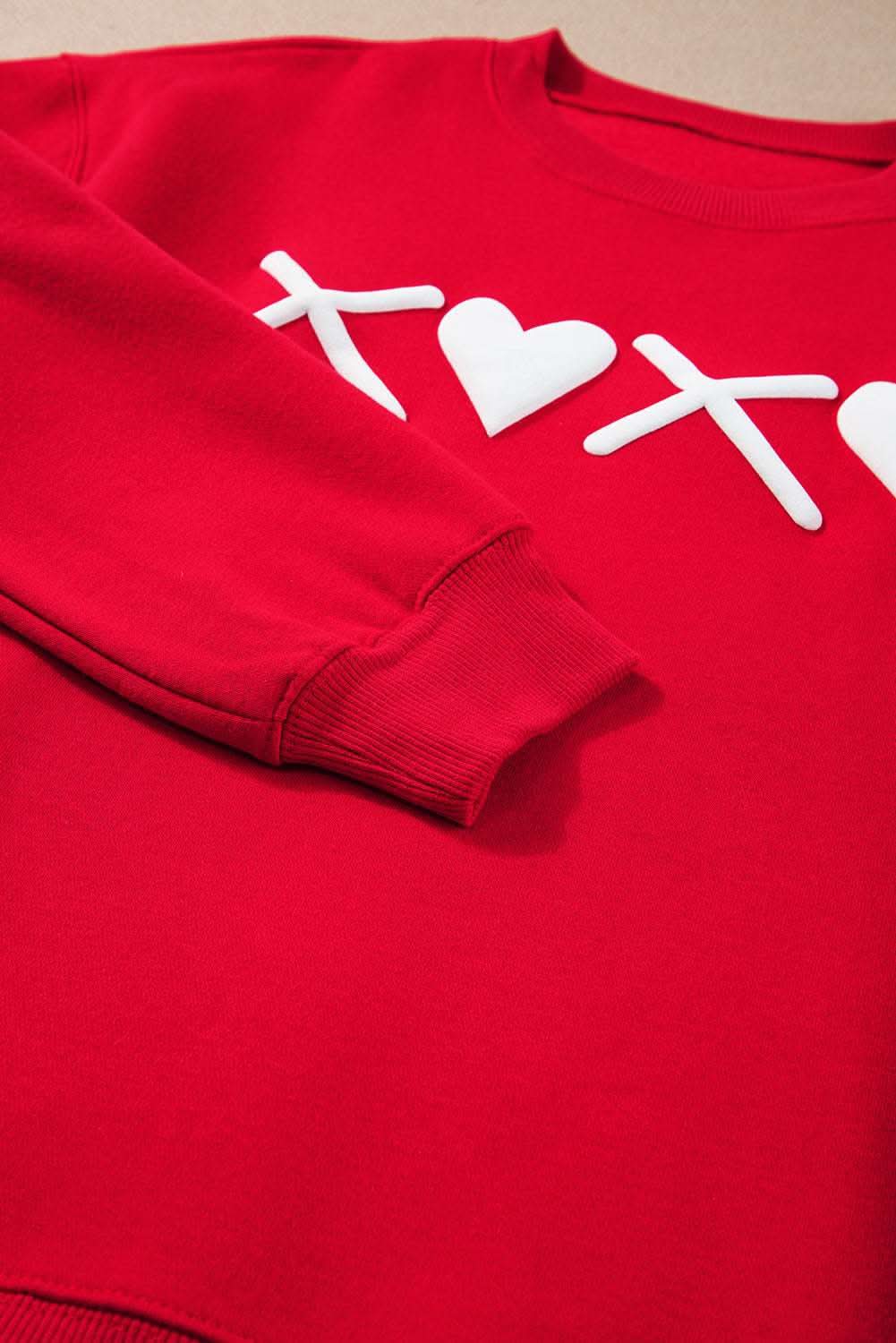 Red Puff XOXO Print Valentines Heart Sweatshirt - Love Salve