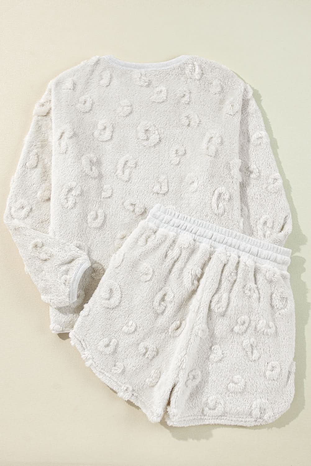 Light grey leopard fleece lounge set - Love Salve