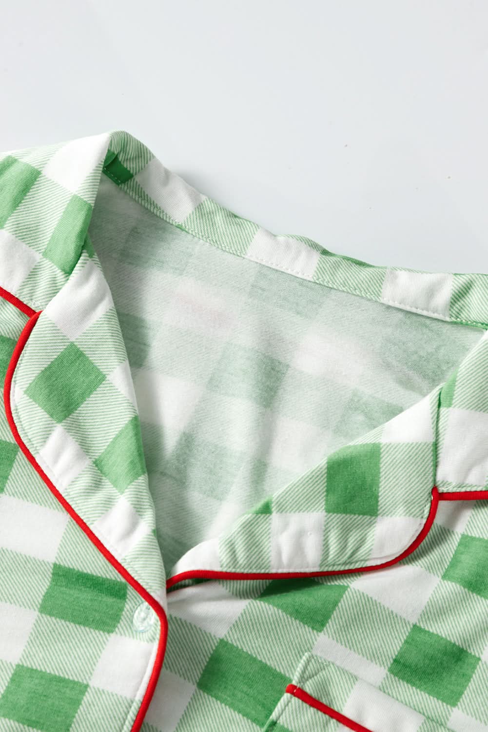 Light green plaid holiday pajamas - Love Salve