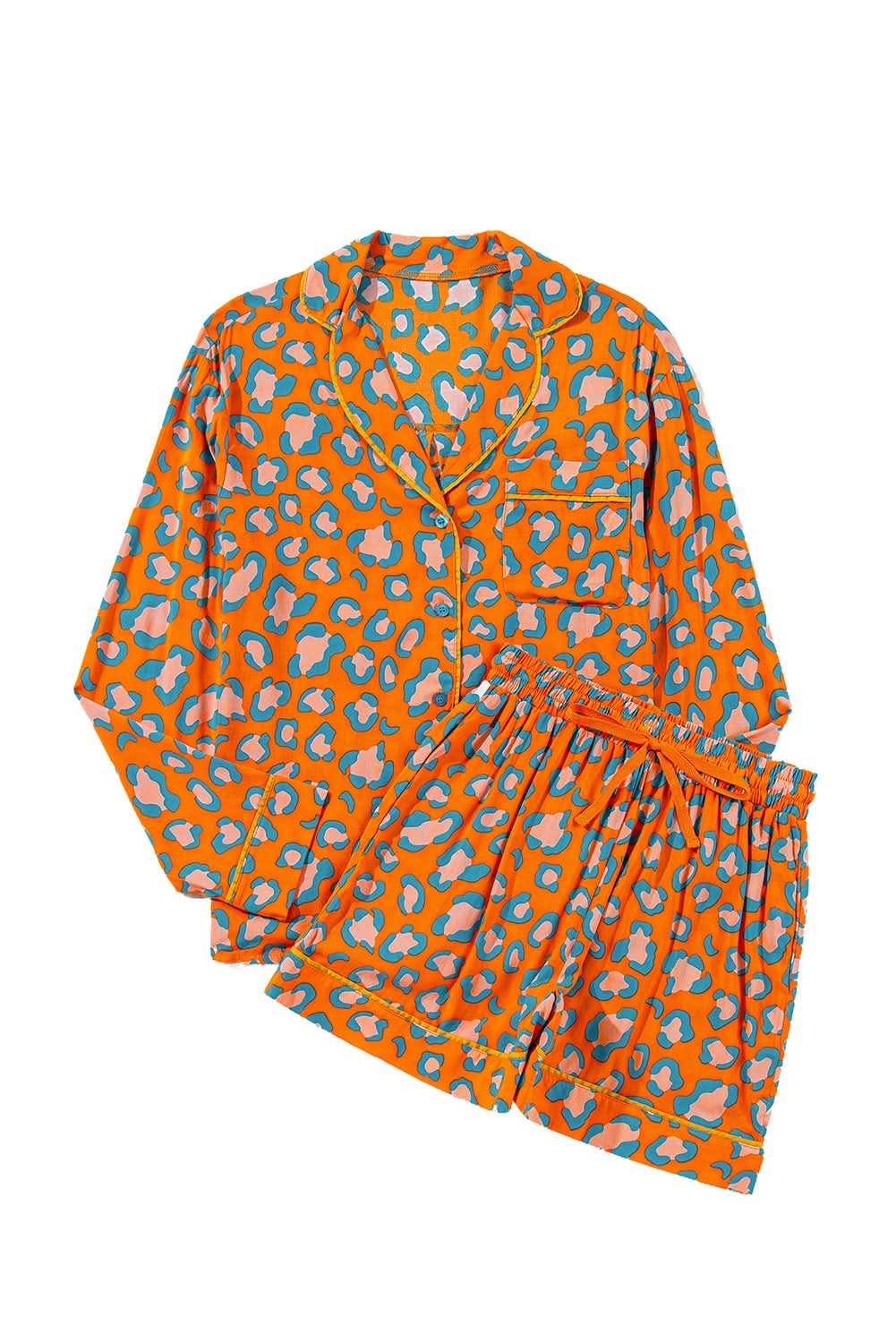 Leopard Print Orange Loungewear Set - Love Salve