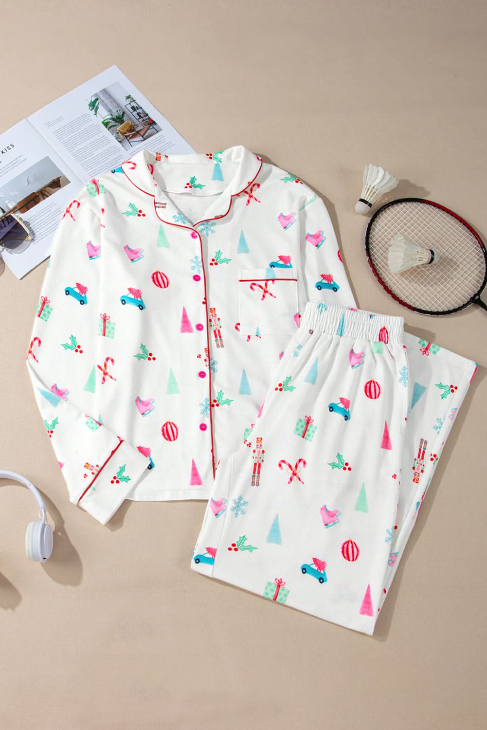Festive White Christmas Pjs Set - Love Salve