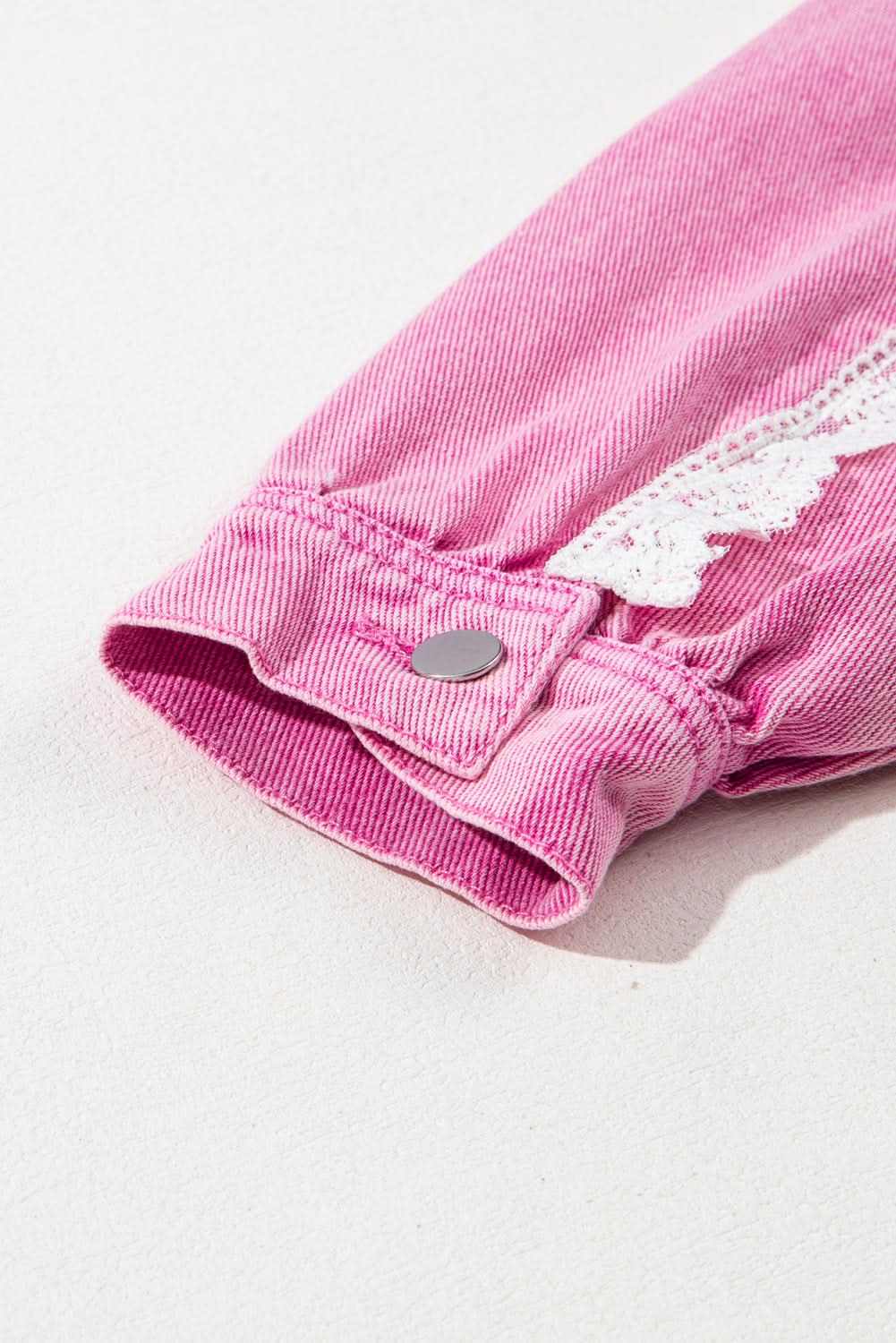 Chic pink lace denim jacket - Love Salve