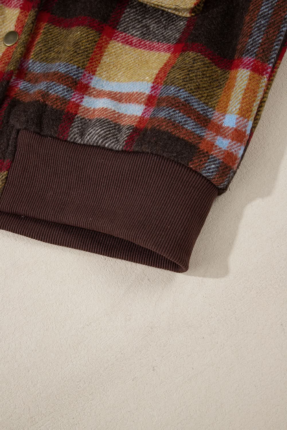Brown Plaid Jacket with Pockets - Love Salve