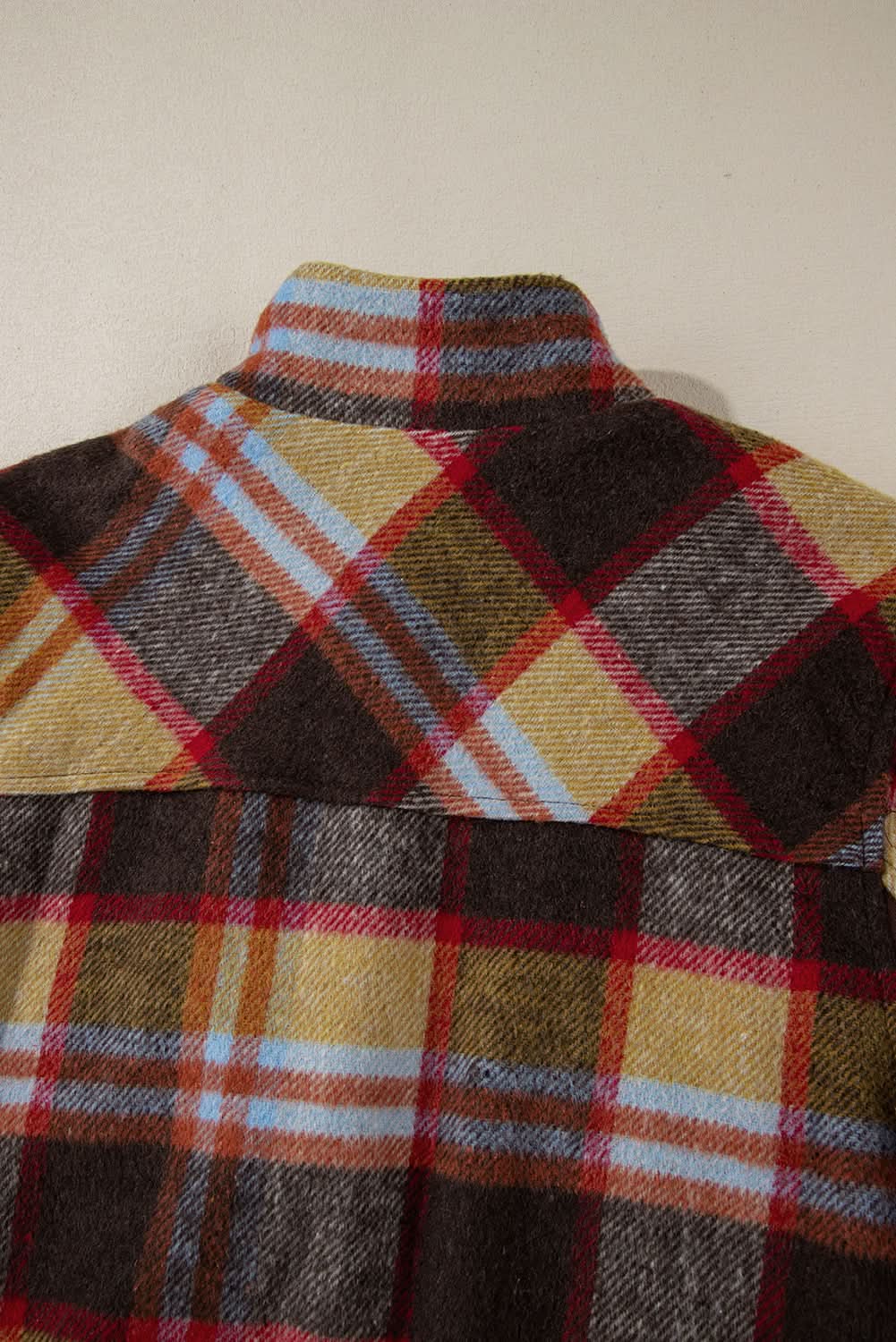 Brown Plaid Jacket with Pockets - Love Salve