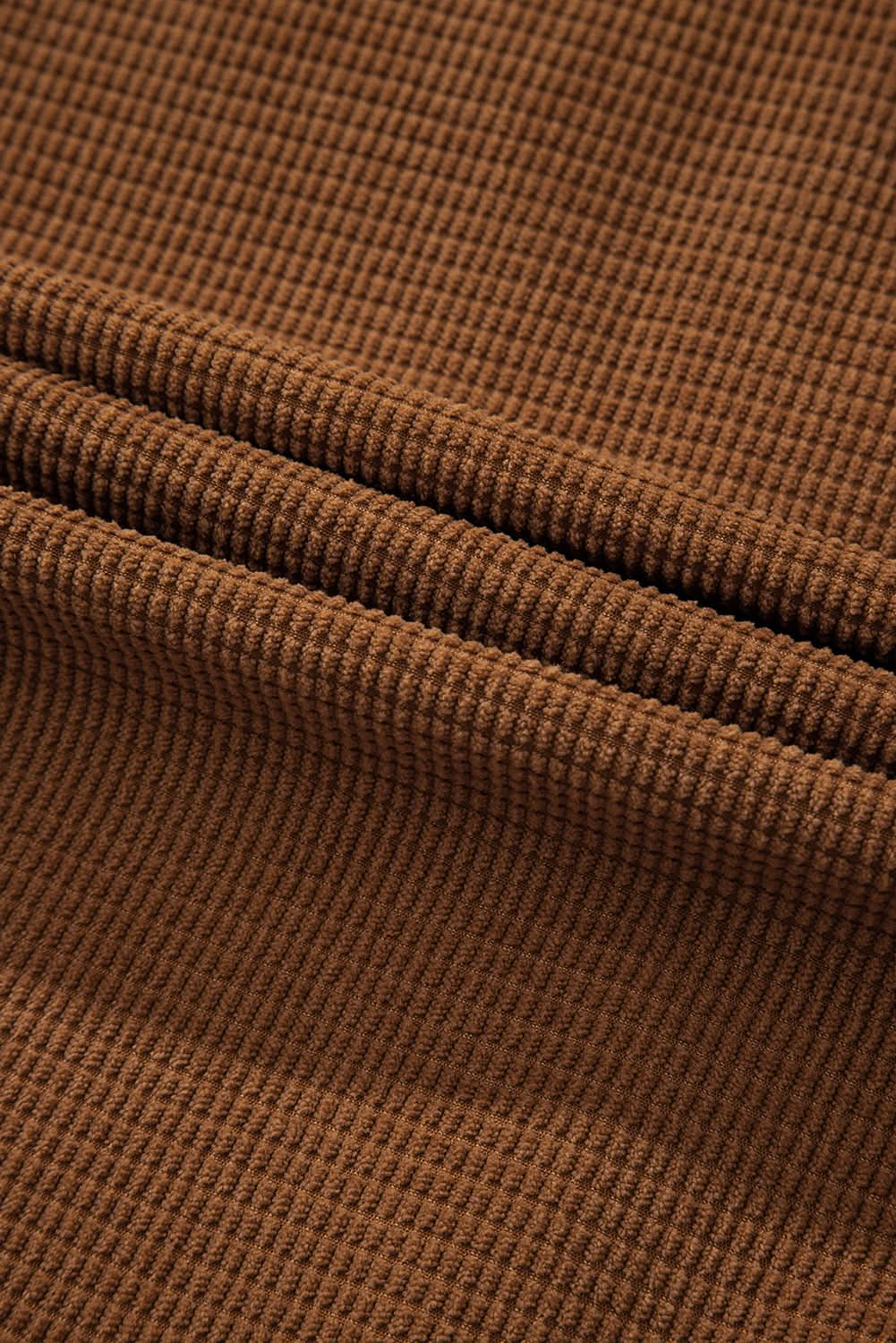 Brown textured shacket with pockets - Love Salve