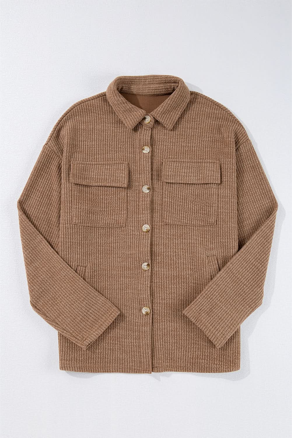 Dark khaki corduroy shacket - Love Salve