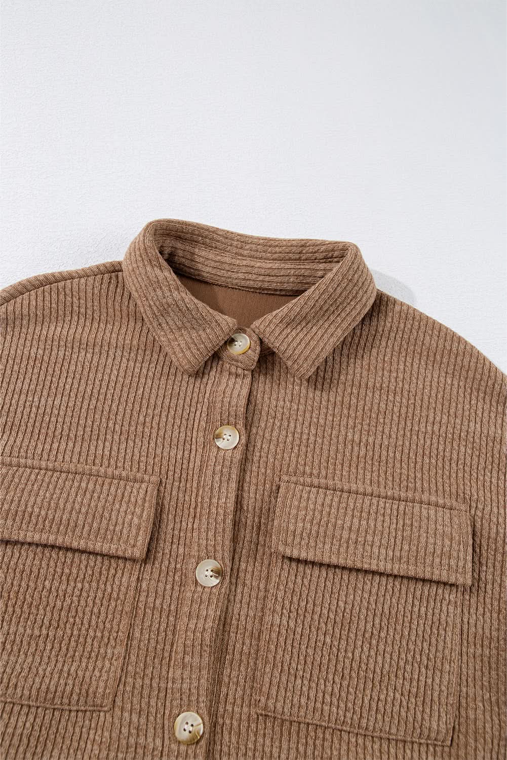 Dark khaki corduroy shacket - Love Salve