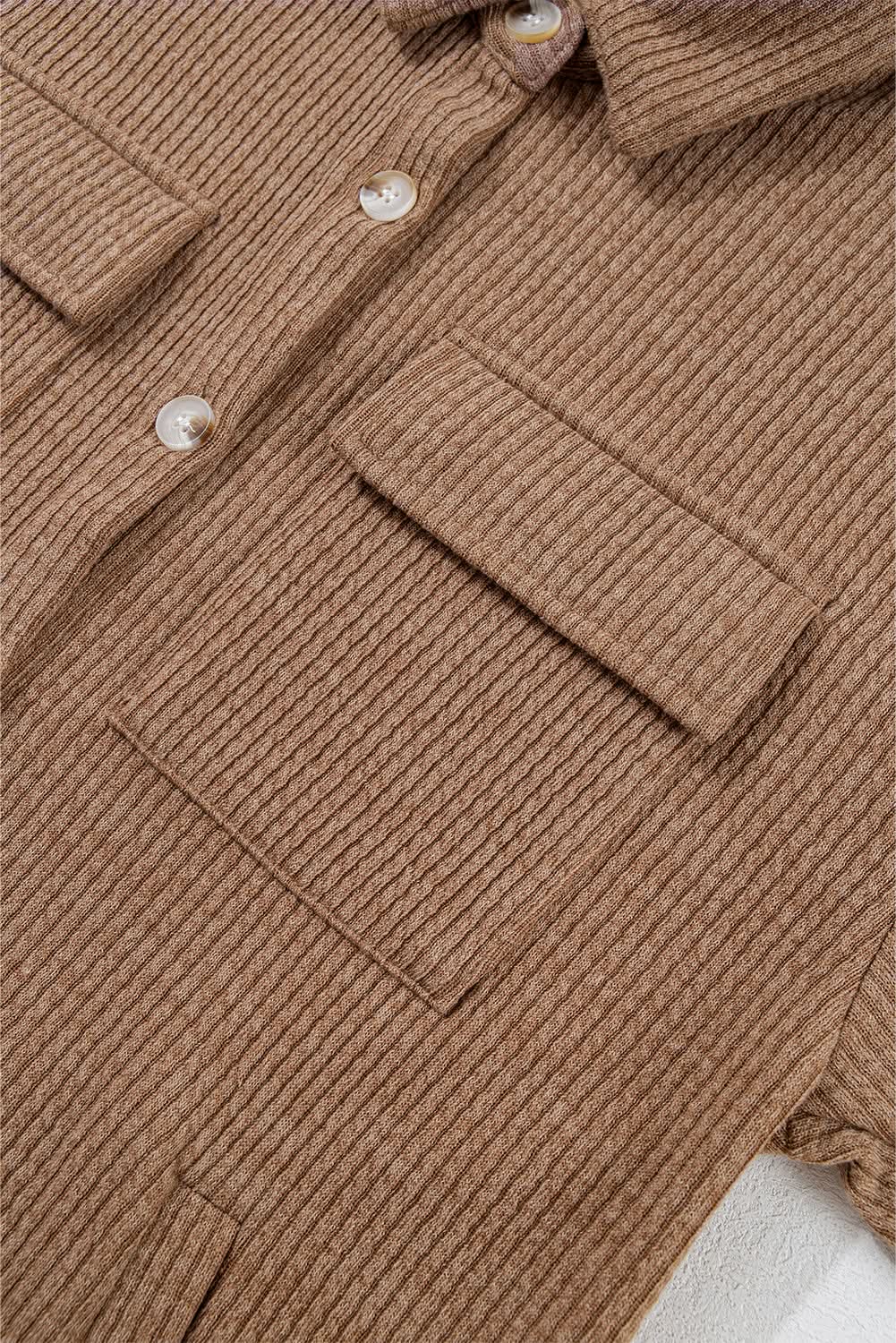 Dark khaki corduroy shacket - Love Salve