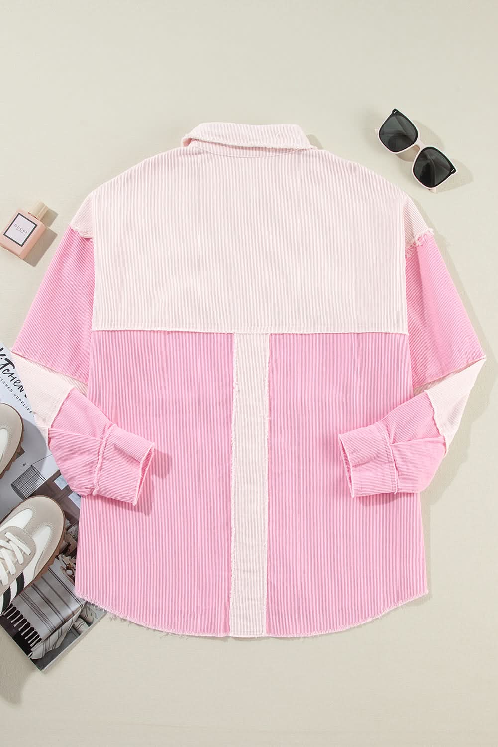 Delicacy two-tone corduroy shacket - Love Salve