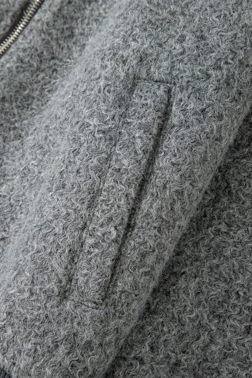Chic medium grey fuzzy jacket - Love Salve