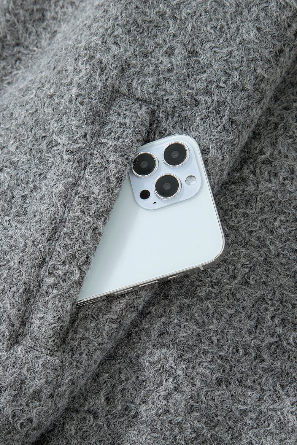 Chic medium grey fuzzy jacket - Love Salve