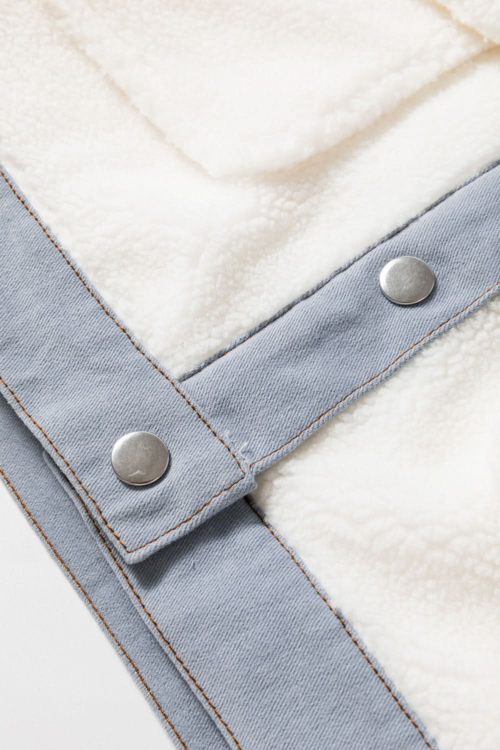 Chic white sherpa jacket with contrast trim - Love Salve
