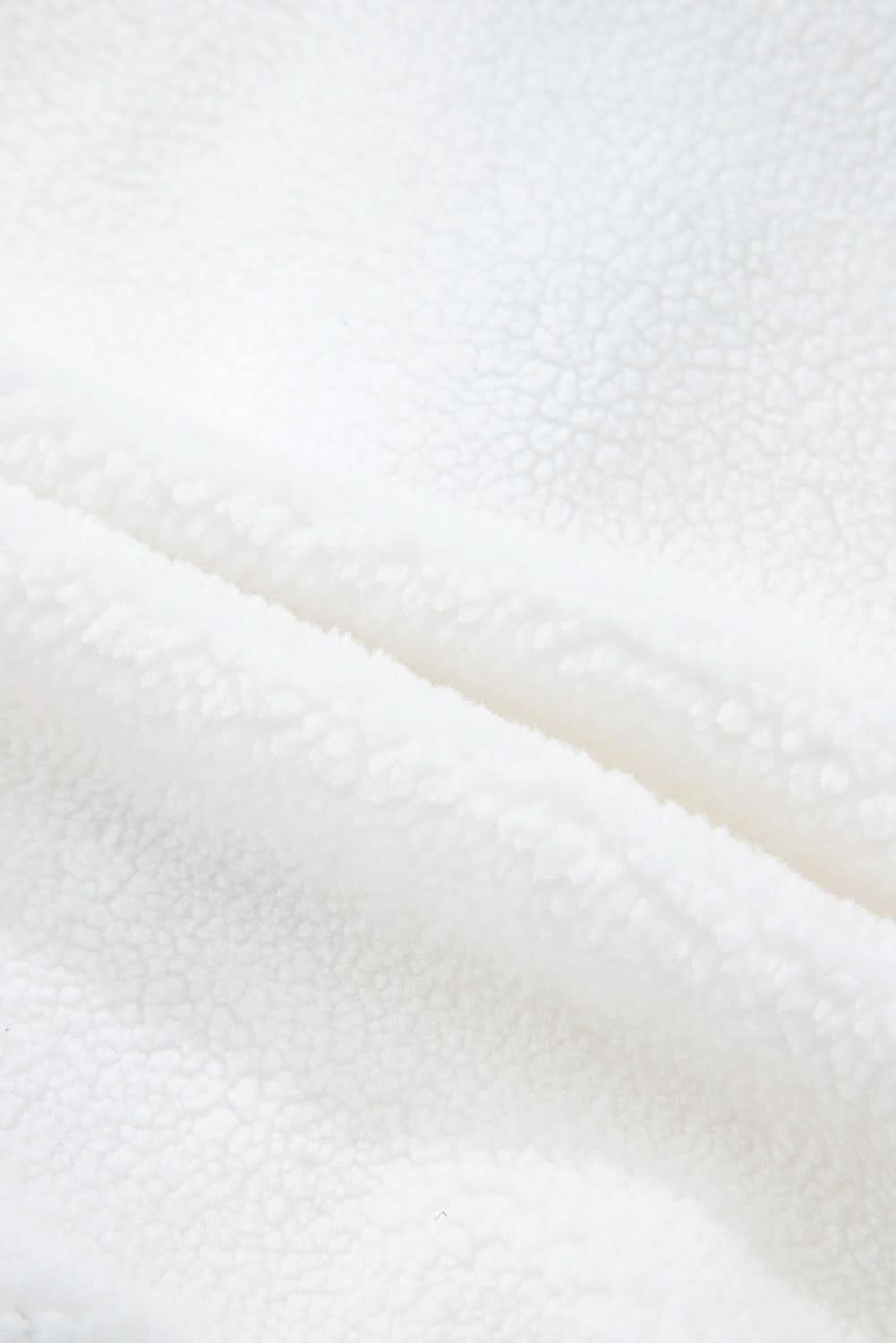 Chic white sherpa jacket with contrast trim - Love Salve