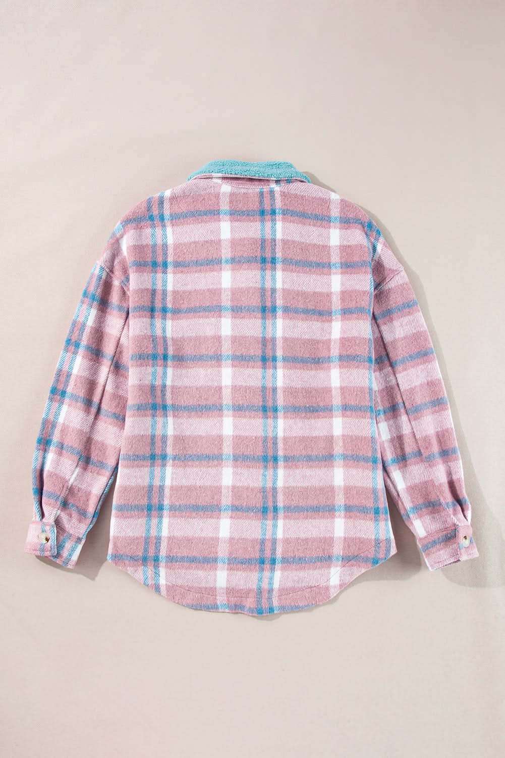 Pink plaid color block shacket - Love Salve