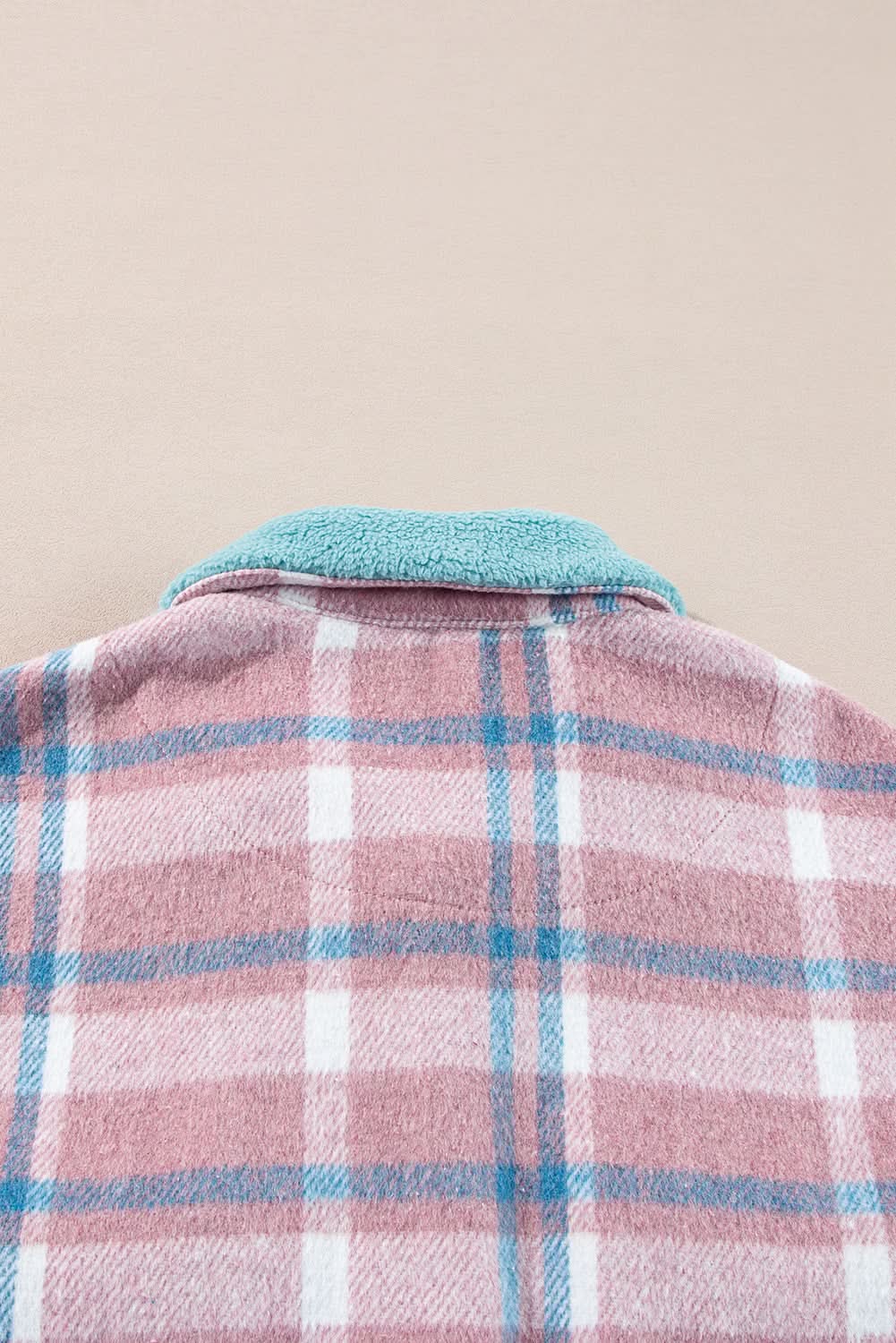 Pink plaid color block shacket - Love Salve