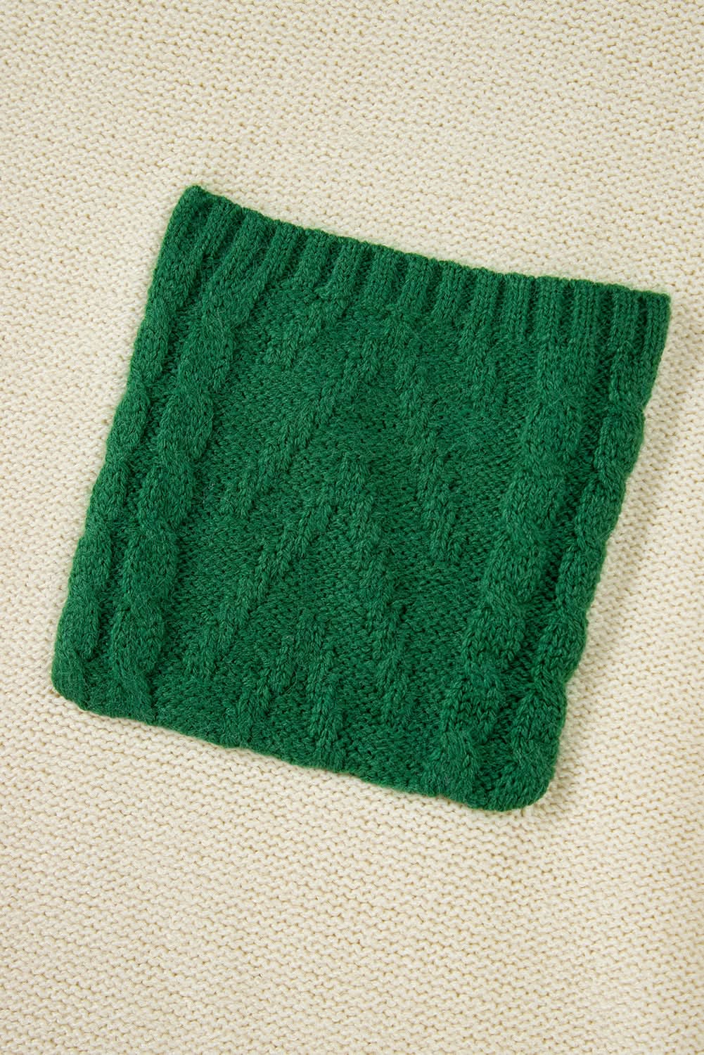 Mist green plus size cable knit sweater - Love Salve