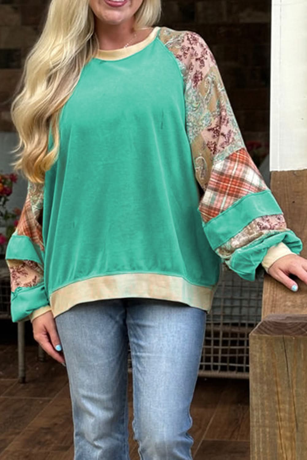 Chic sky blue plus size sweatshirt - Love Salve
