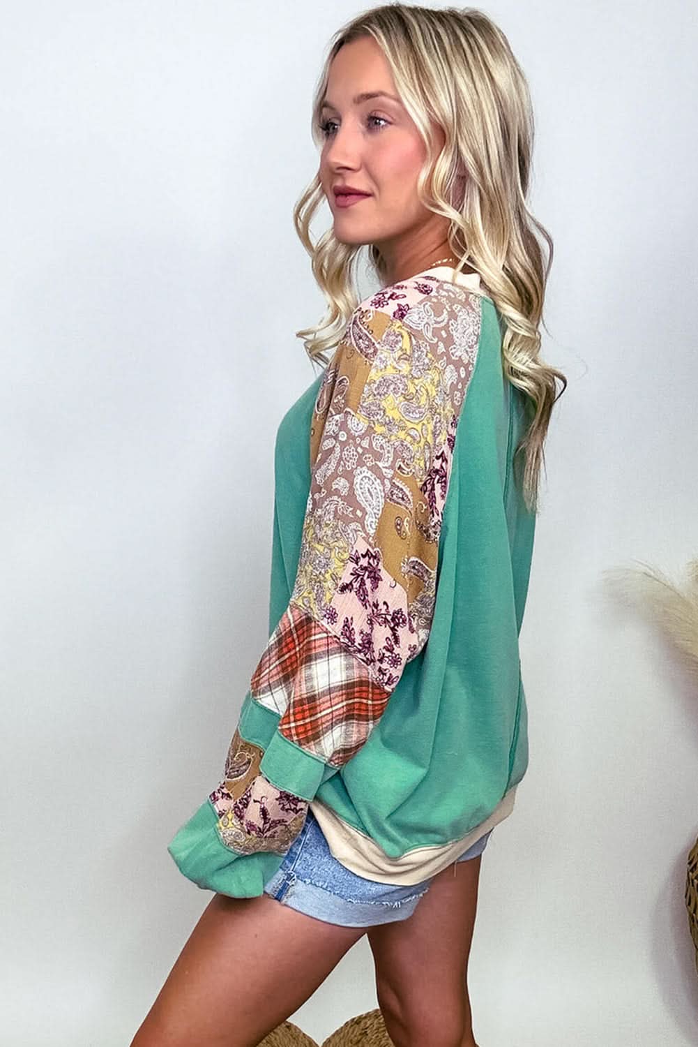Chic sky blue plus size sweatshirt - Love Salve