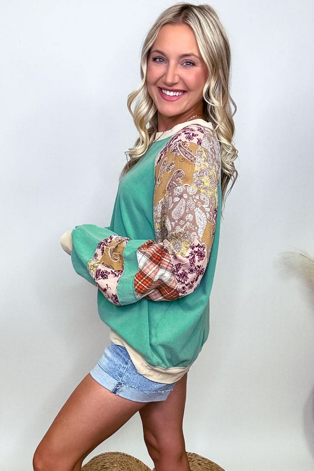 Chic sky blue plus size sweatshirt - Love Salve