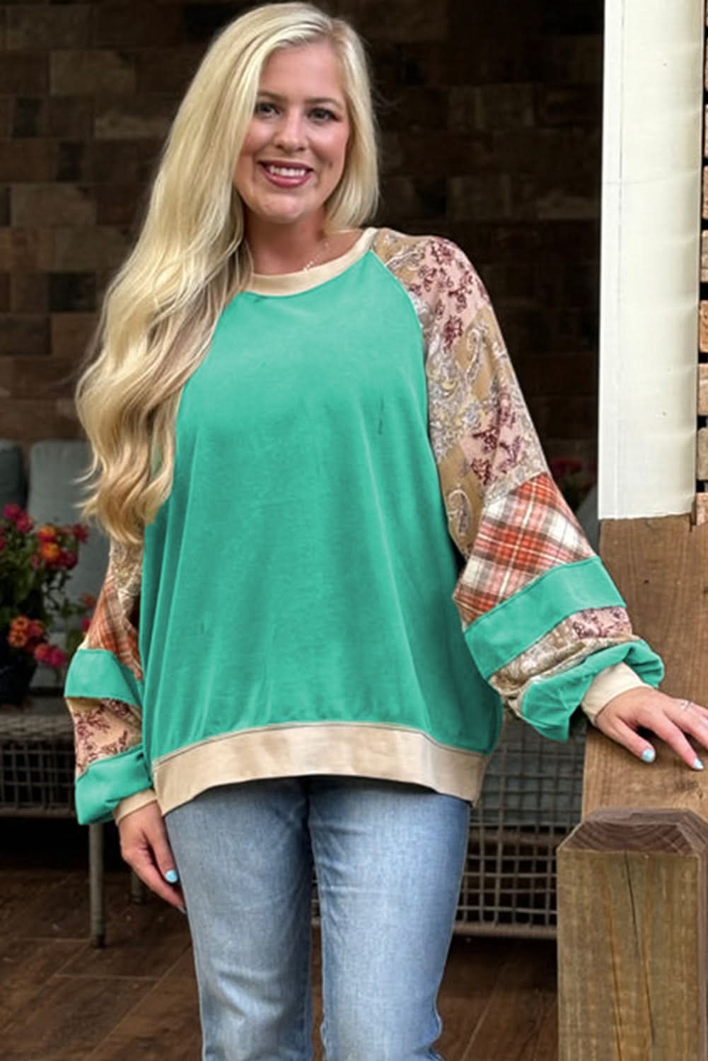 Chic sky blue plus size sweatshirt - Love Salve