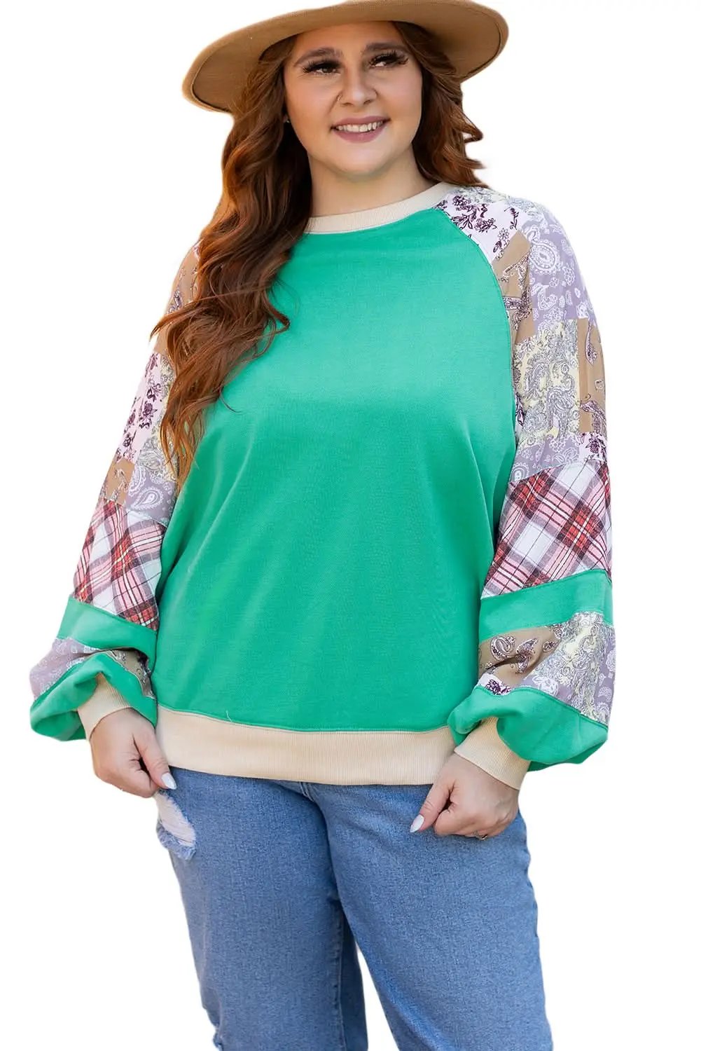 Chic sky blue plus size sweatshirt - Love Salve