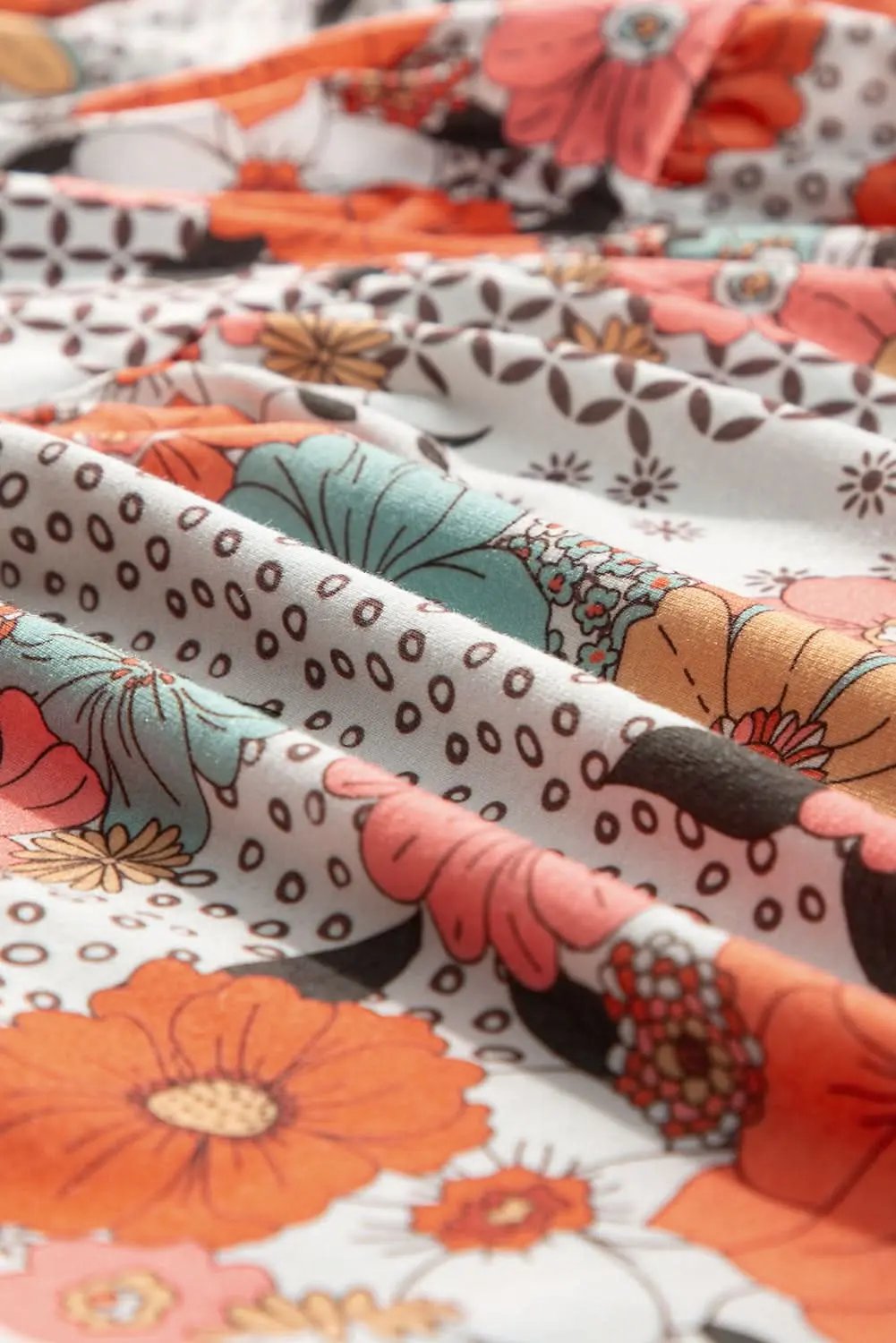 Khaki floral plus size peplum blouse - Love Salve