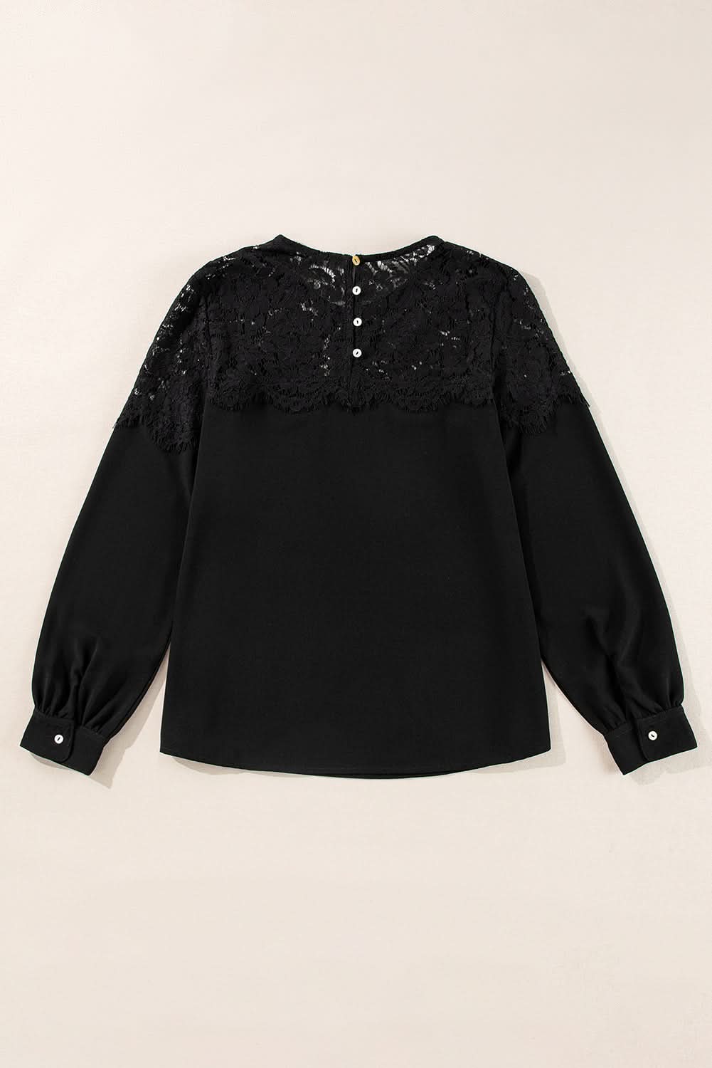 Elegant black lace long sleeve top - Love Salve