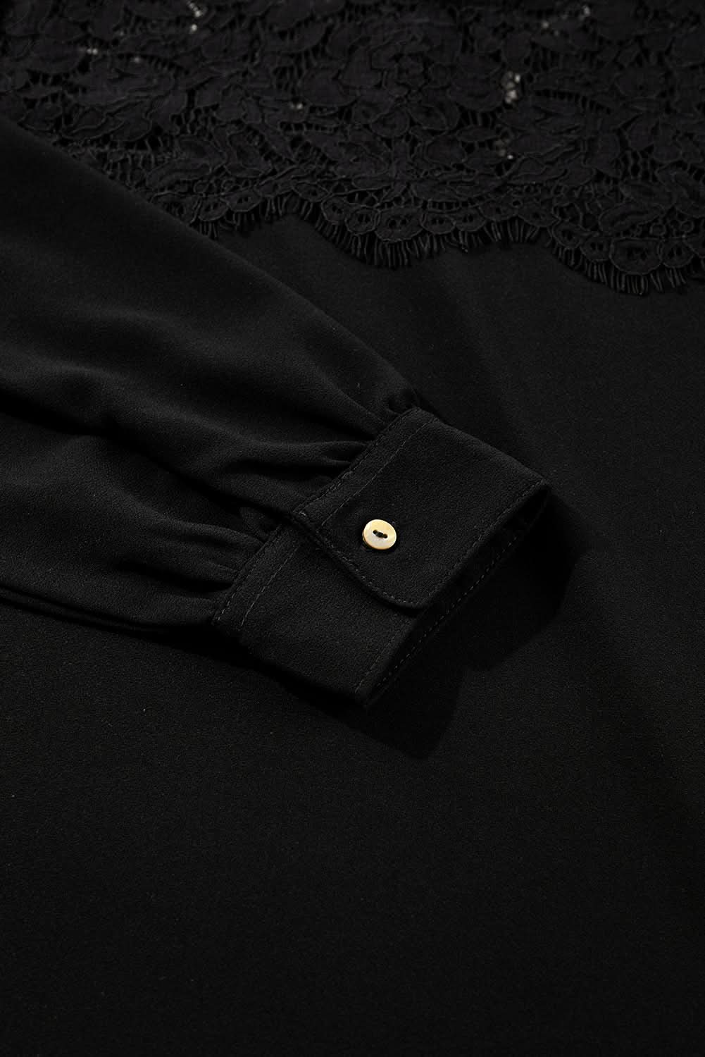 Elegant black lace long sleeve top - Love Salve
