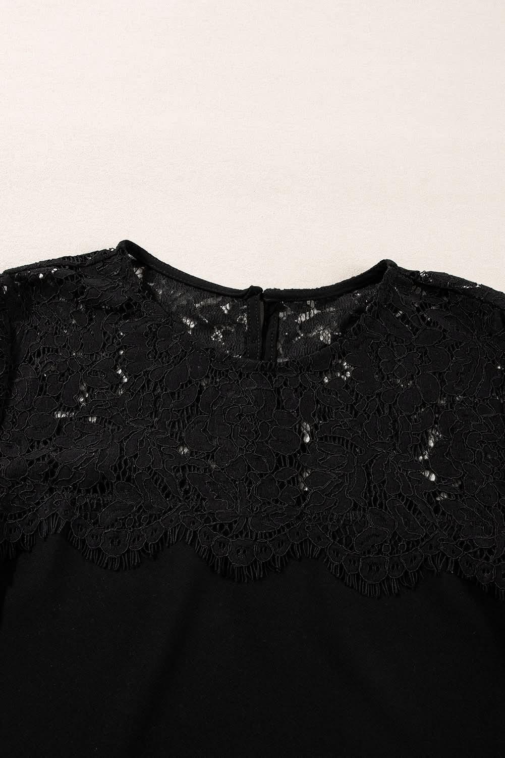 Elegant black lace long sleeve top - Love Salve