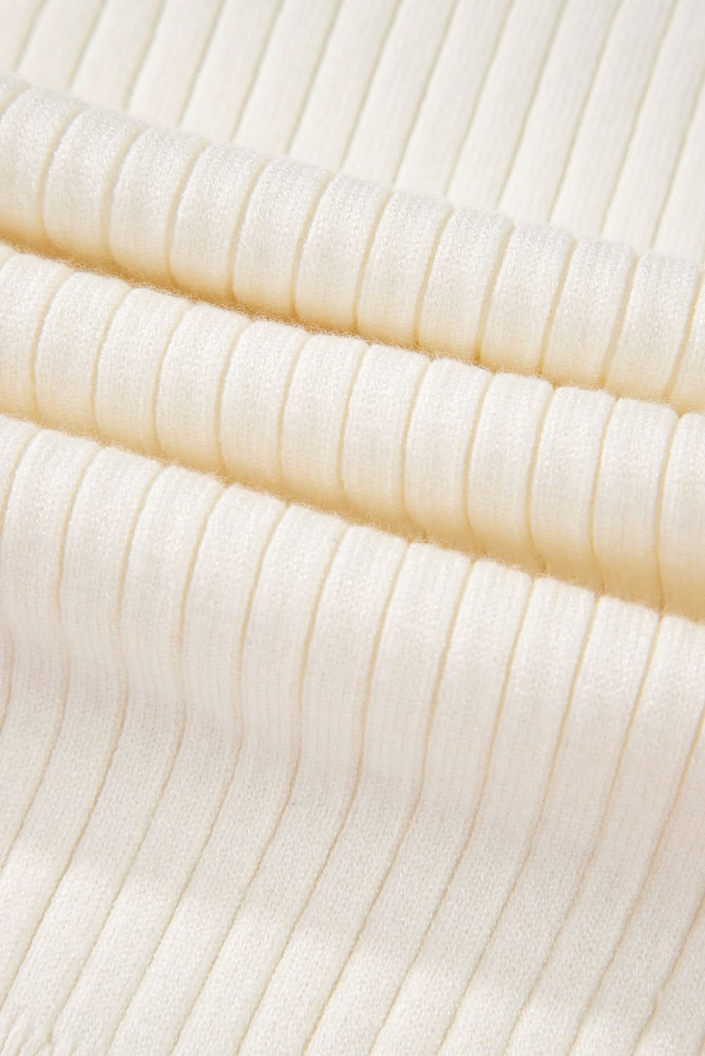 Chic white ribbed high neck sweater vest - Love Salve