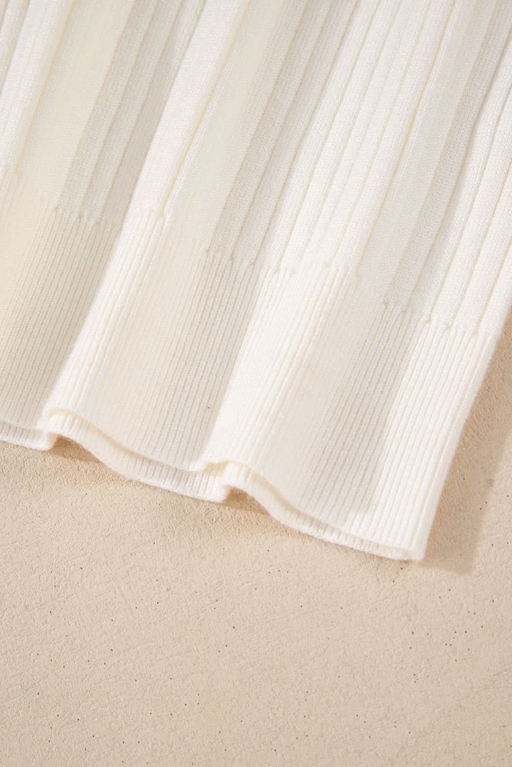 Chic white ribbed high neck sweater vest - Love Salve