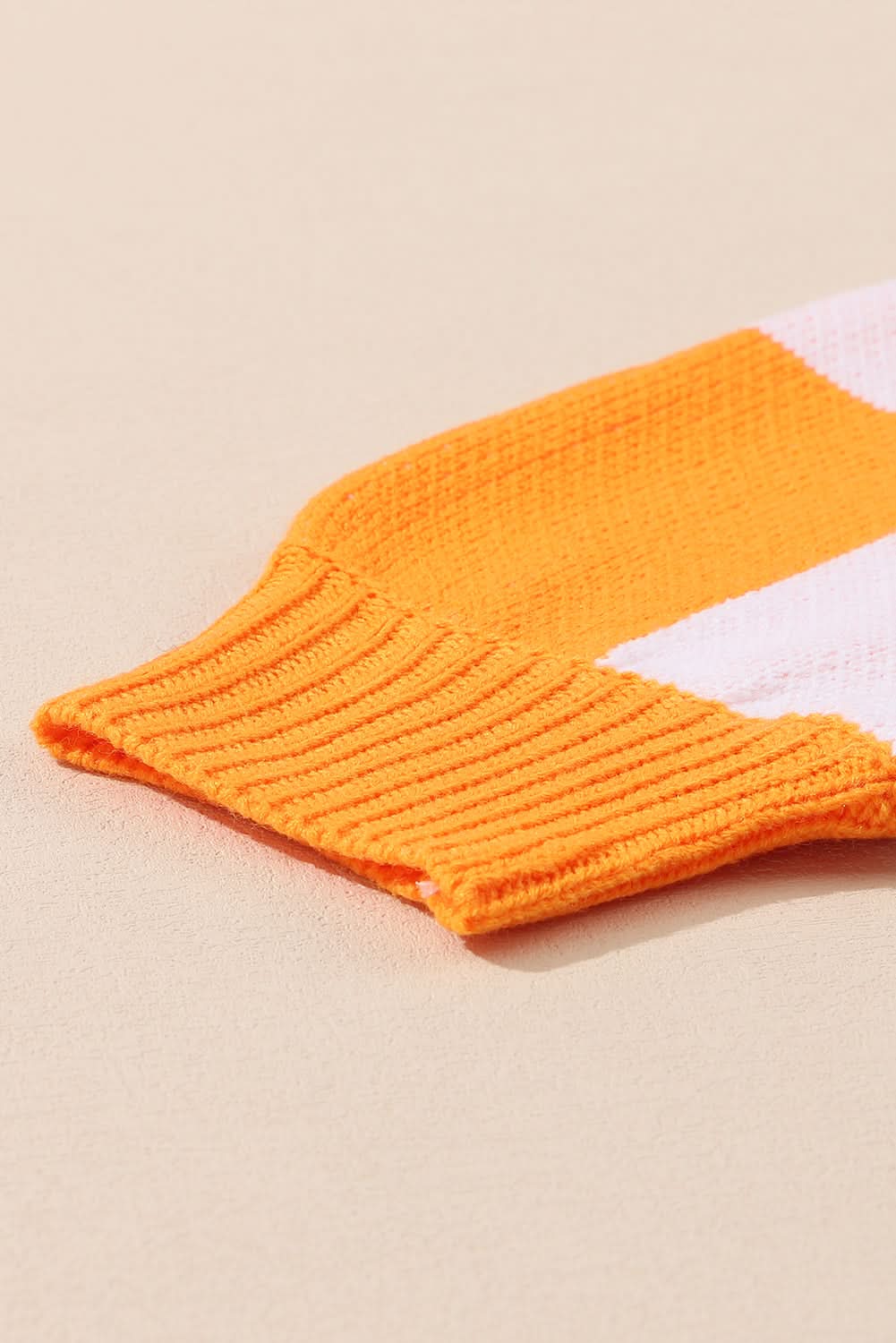 Orange Checkered Bishop Sleeve Sweater - Love Salve