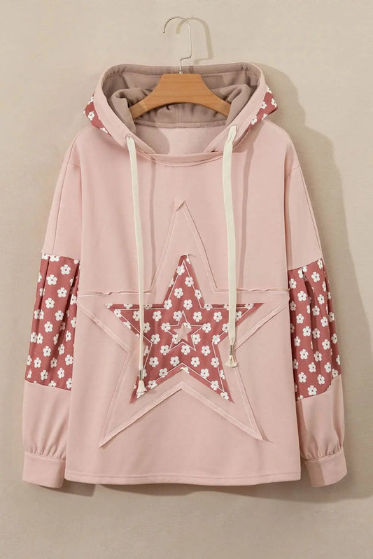 Floral star patchwork hoodie - Love Salve
