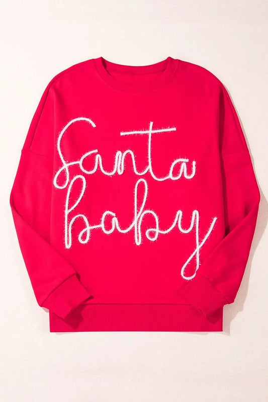 Cozy red Santa baby sweatshirt - Love Salve