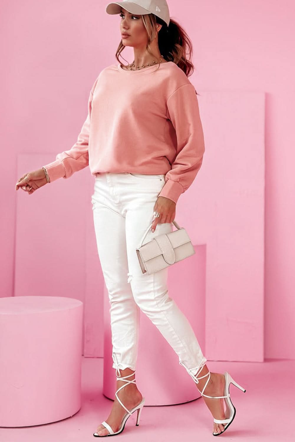 Pale chestnut back bow sweatshirt - Love Salve