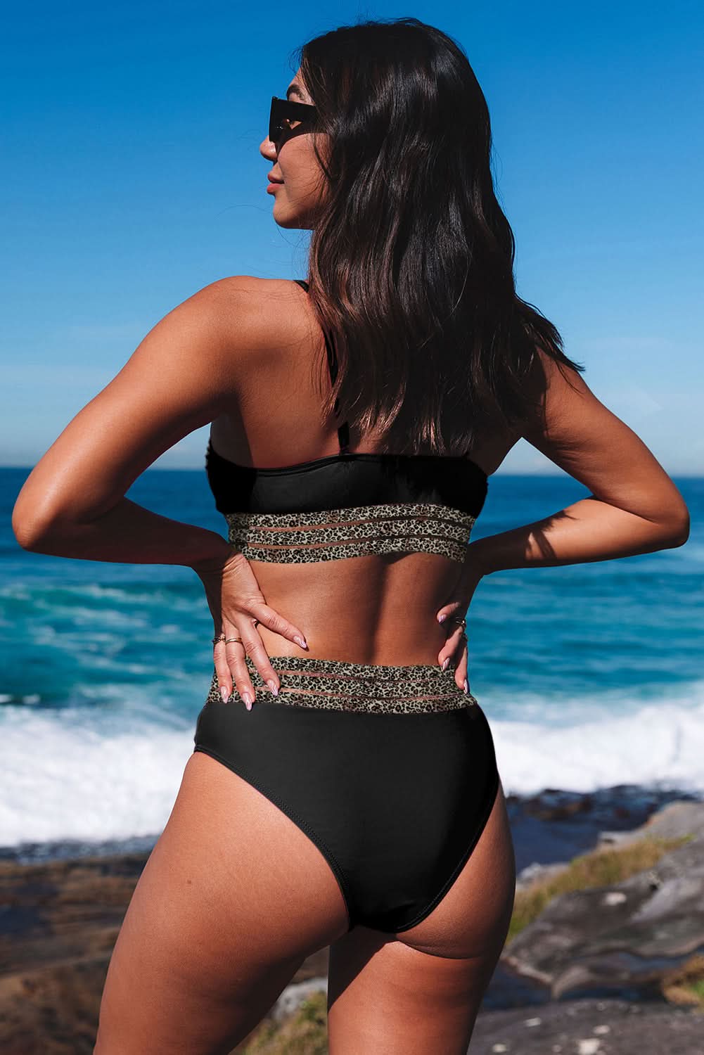 Black rose leopard bikini set - Love Salve