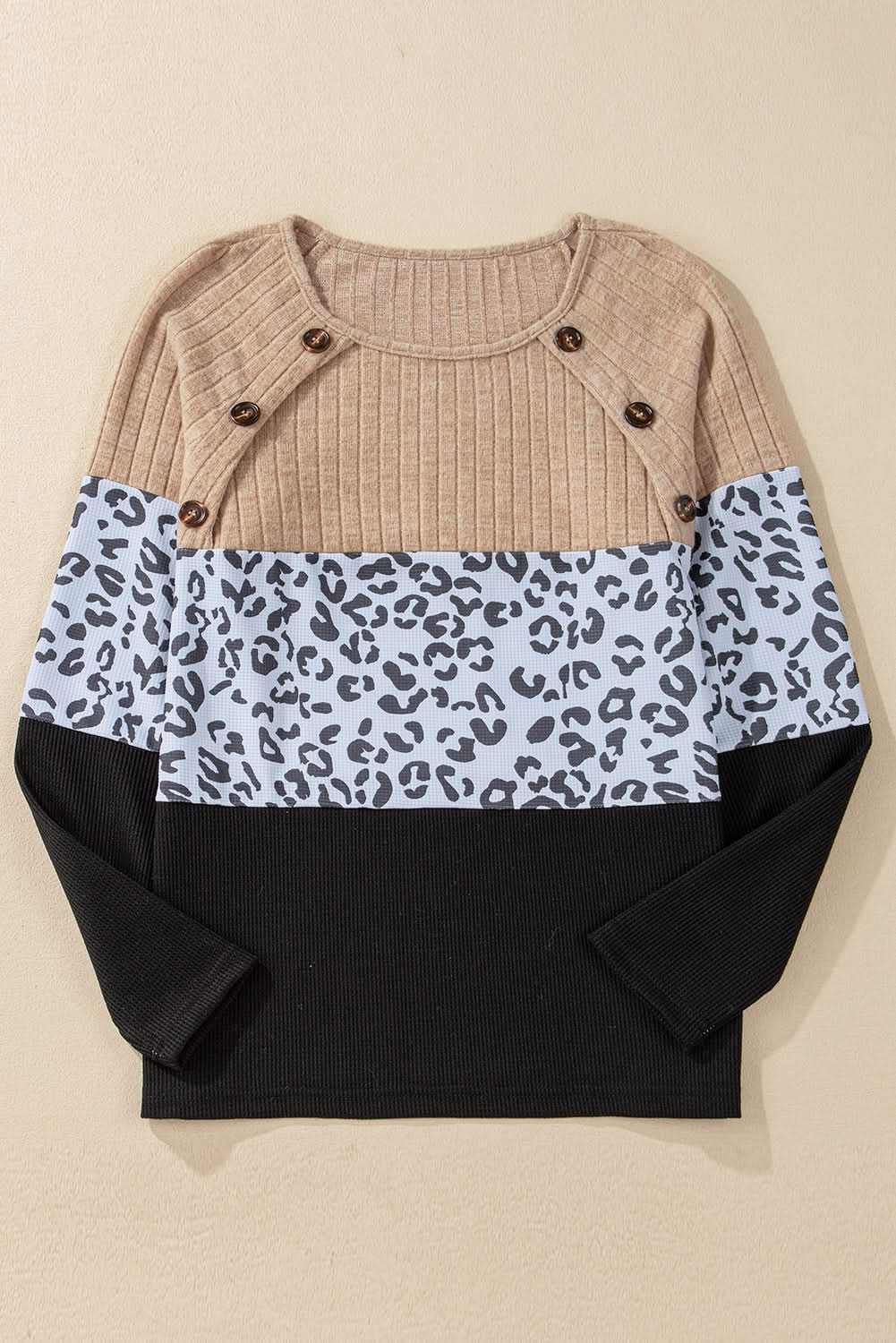 Fierce black leopard button-up tee - Love Salve