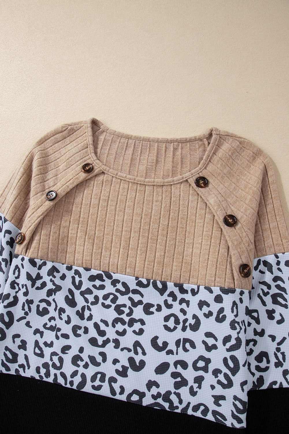 Fierce black leopard button-up tee - Love Salve