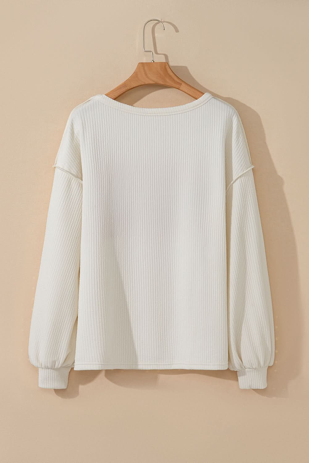 White knit drop sleeve top - Love Salve