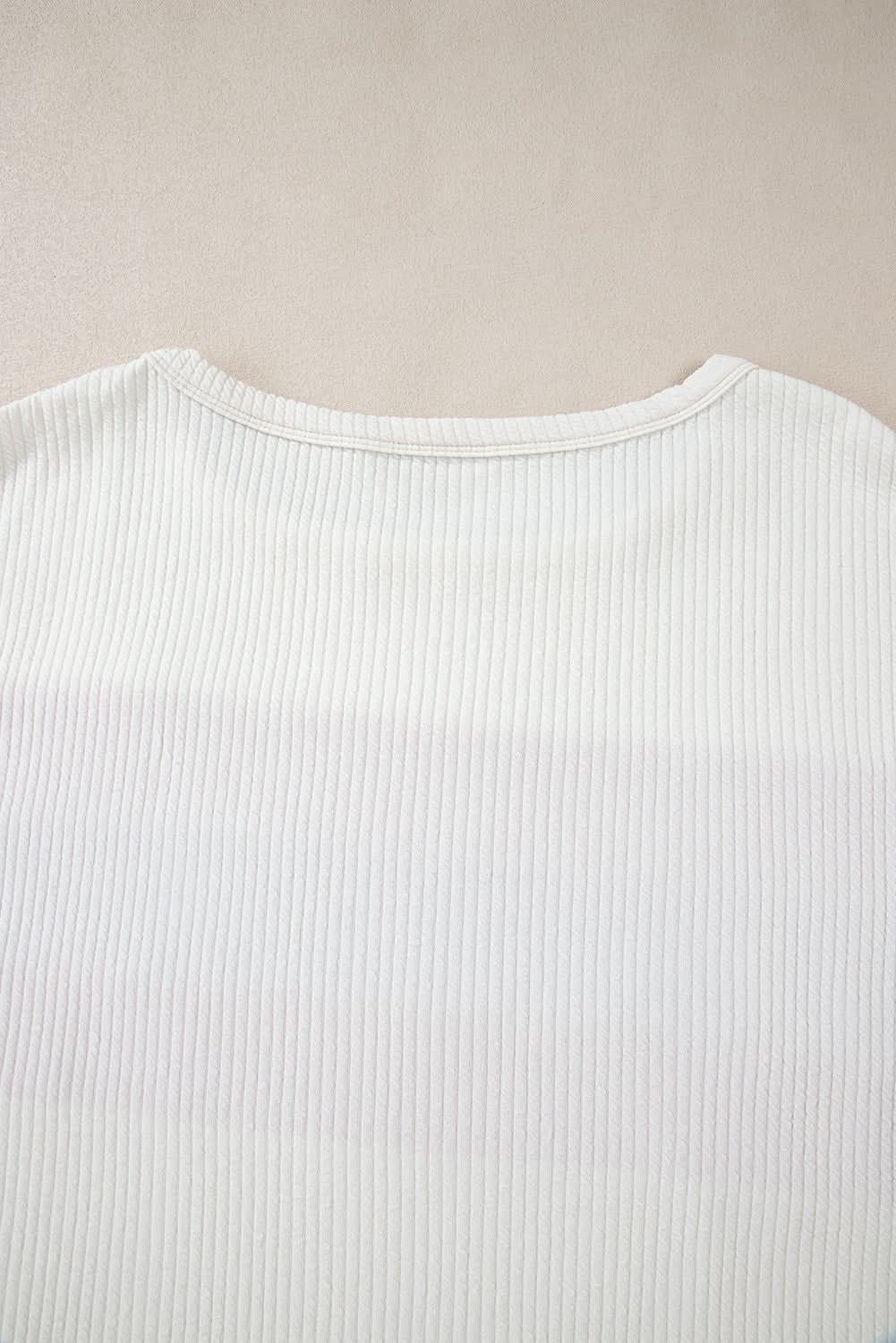 White knit drop sleeve top - Love Salve