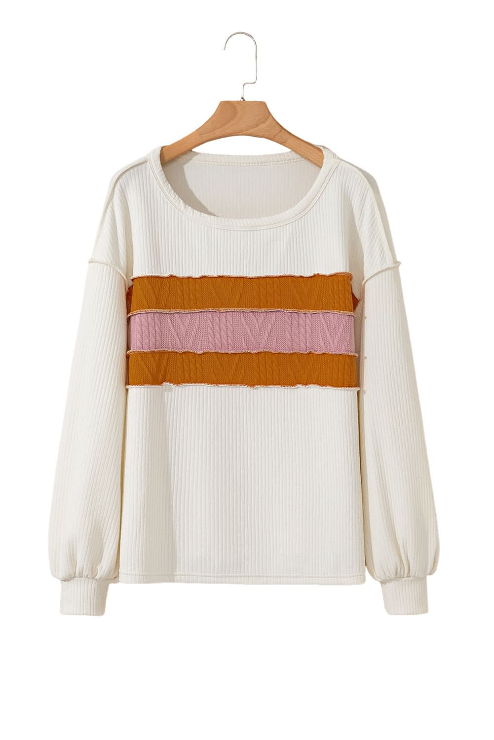 White knit drop sleeve top - Love Salve