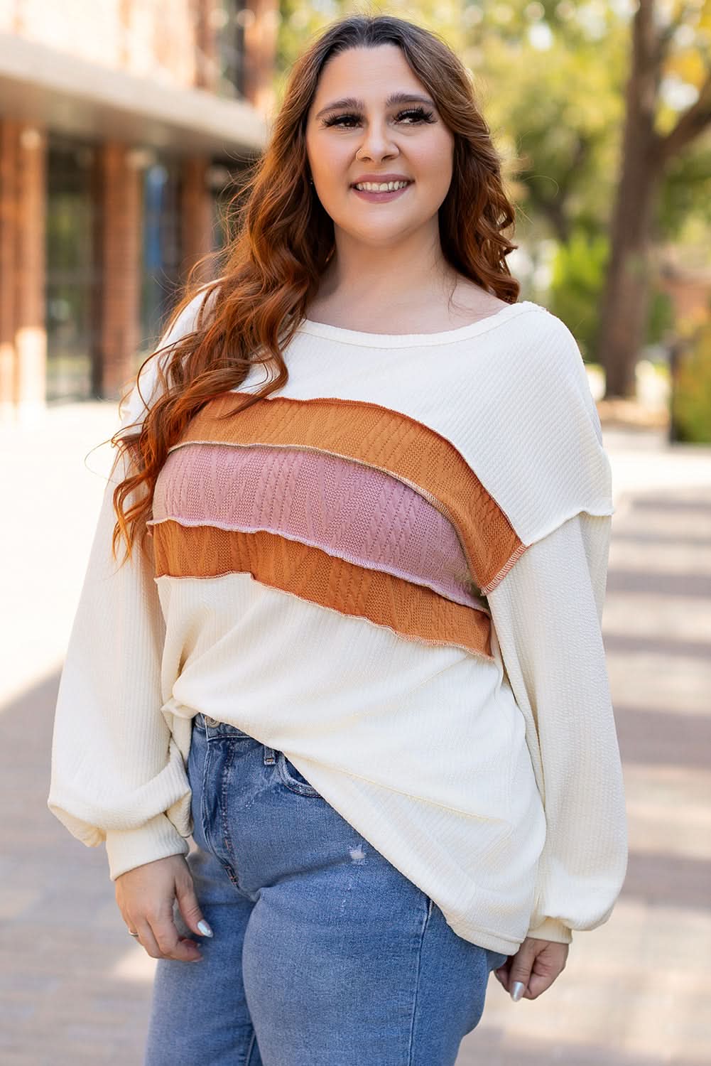White knit drop sleeve top - Love Salve