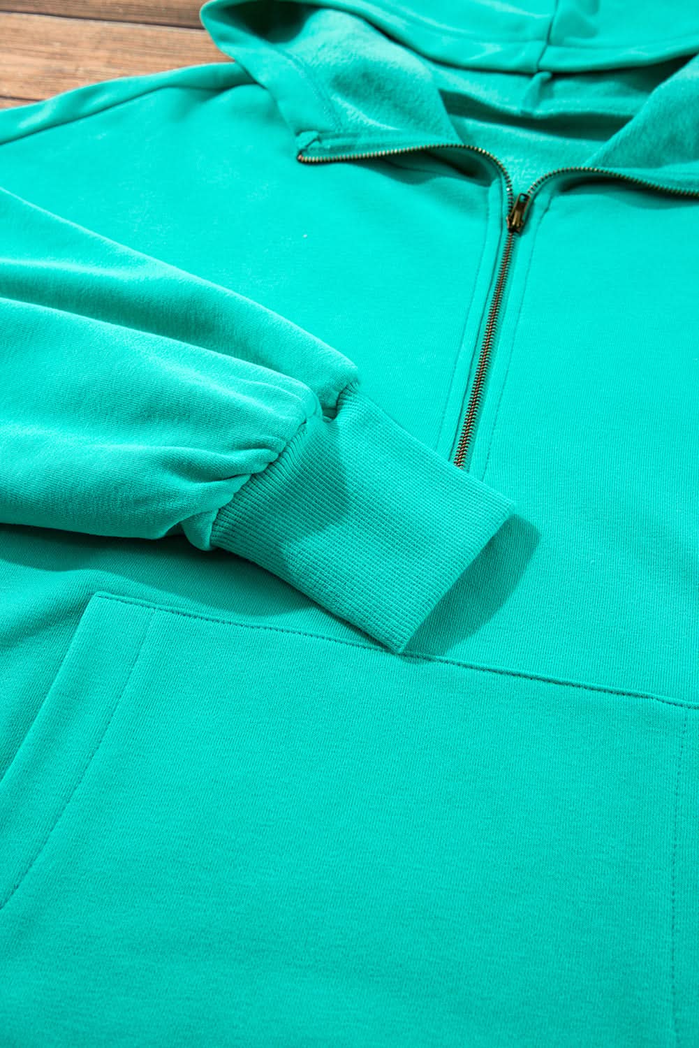 Aruba blue fleece hoodie with pockets - Love Salve
