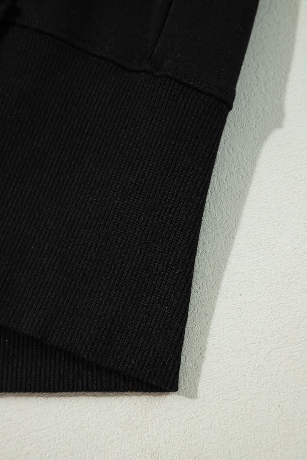 Chic black drop shoulder sweatshirt - Love Salve