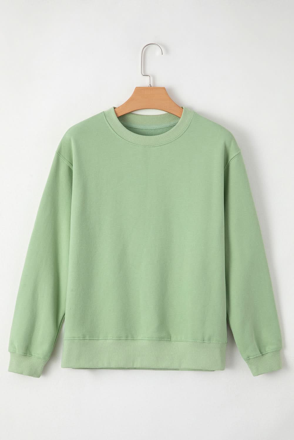 Cozy fleece-lined sweatshirt in smoke green - Love Salve