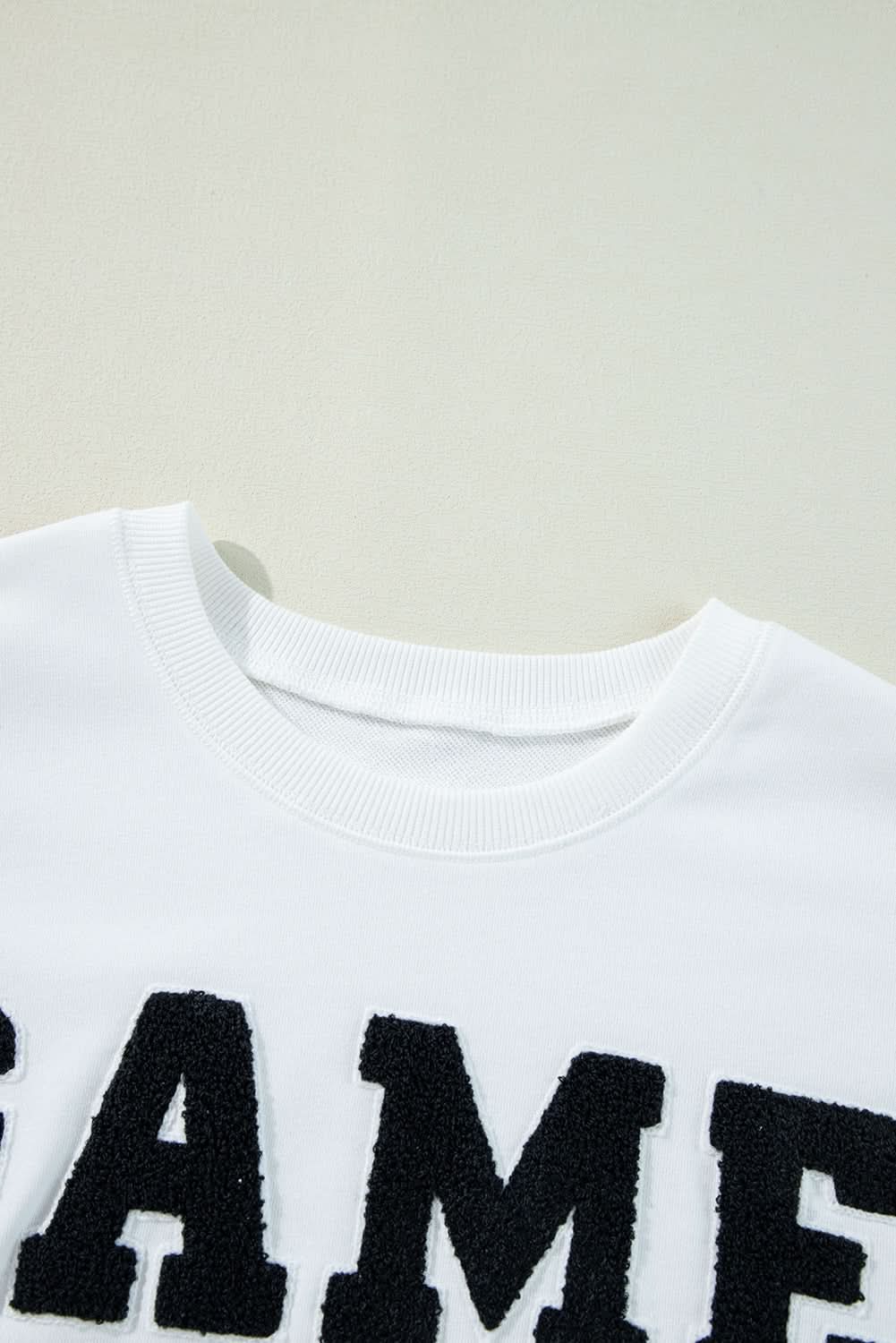 White varsity pullover sweatshirt - Love Salve