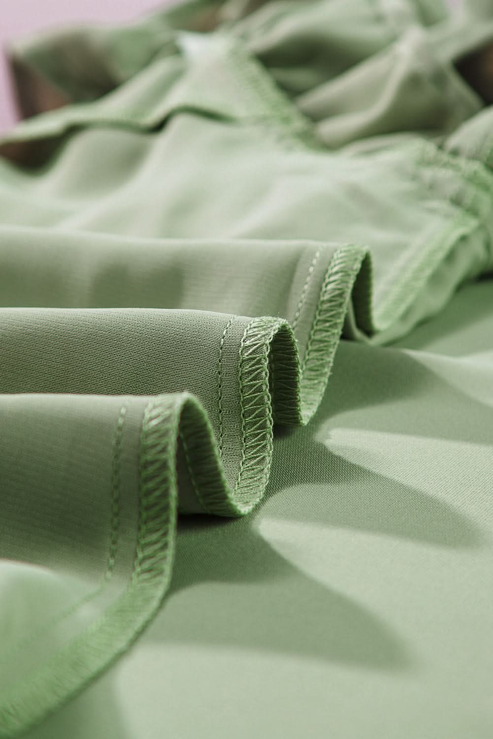 Chic smoke green ruffle tank top